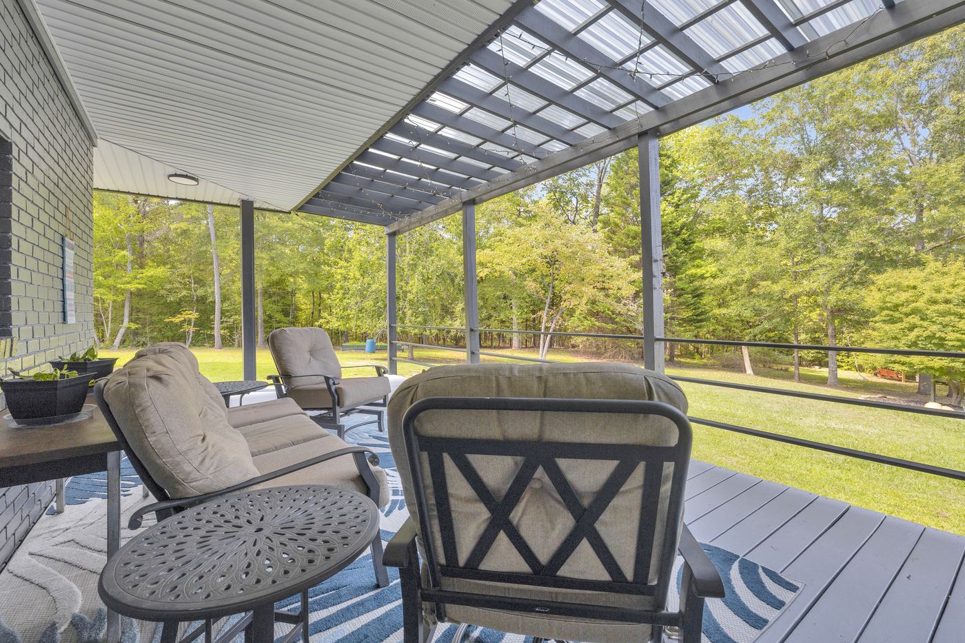 Seating on the covered porch